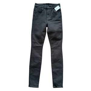 MOTHER High‎ Waisted Looker Skimp Jeans Black Women's Size 25 LASTING IMPRESSION